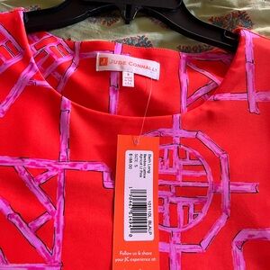 Jude Connally Orange and Pink Geometric Dress